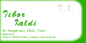 tibor kaldi business card